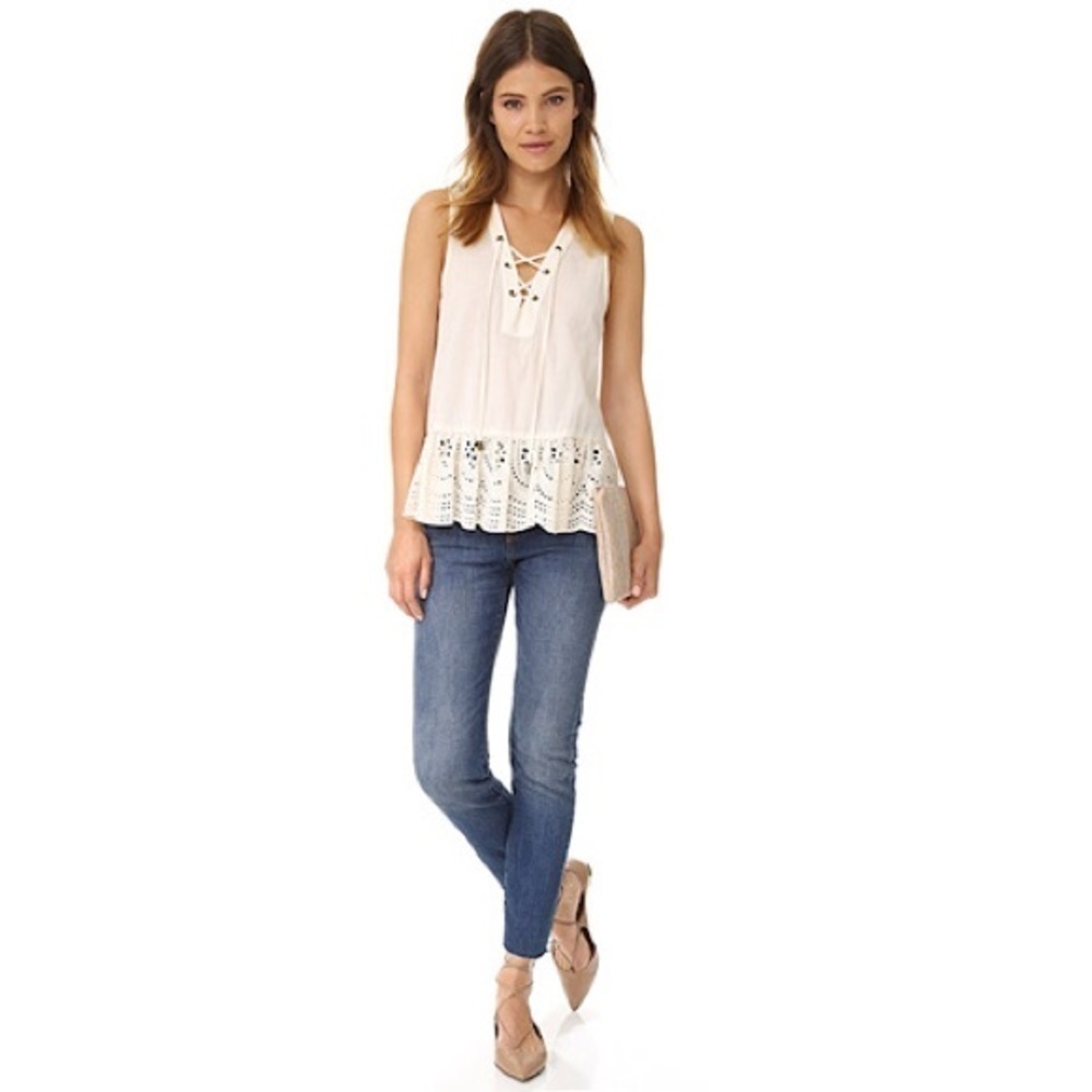 Women’s Maven West Lace Up Peplum Top XS-L 💕!